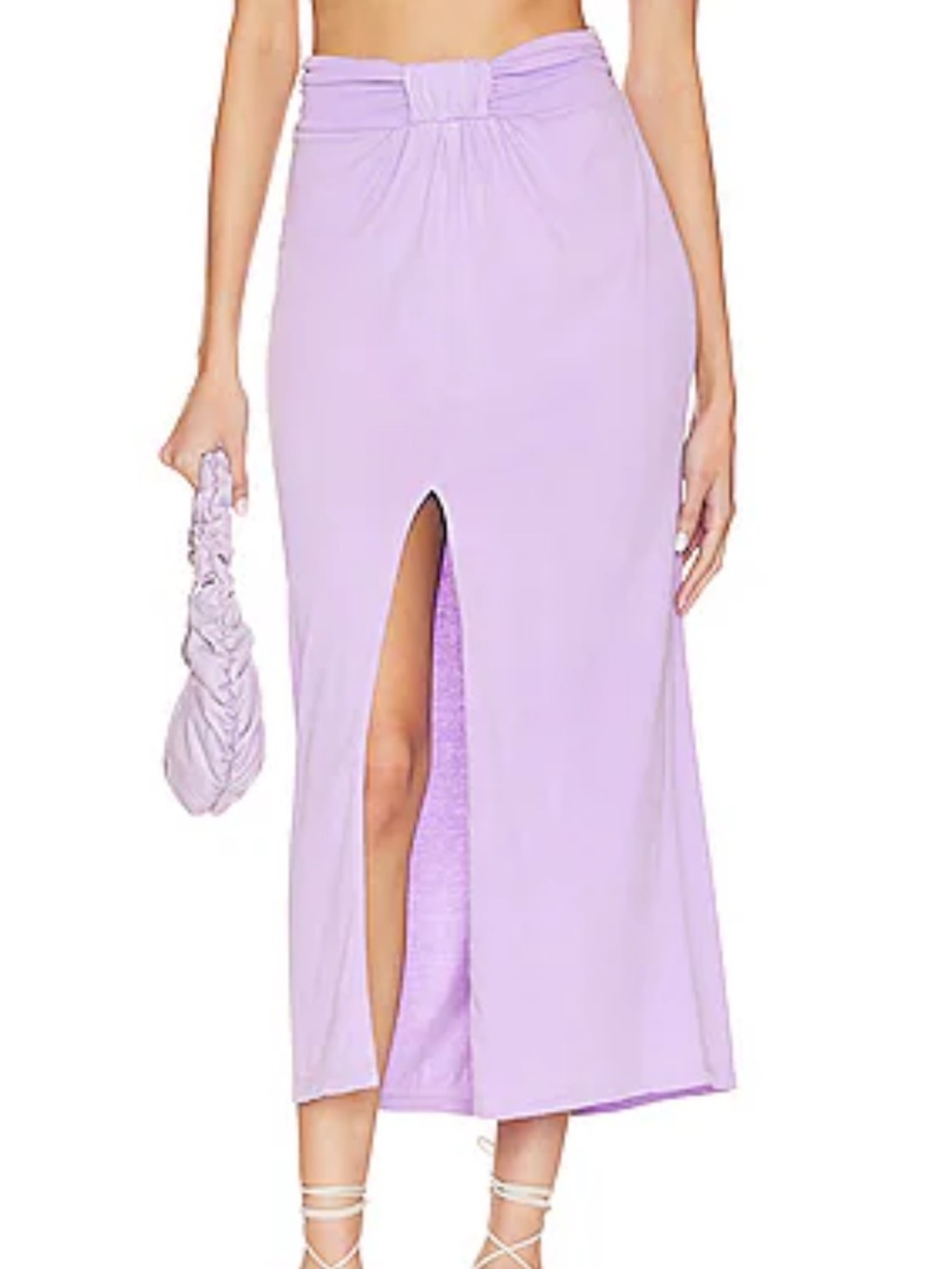 Tularosa Green Thea Skirt Orchid Lilac Knot Front Maxi cotton Revolve S